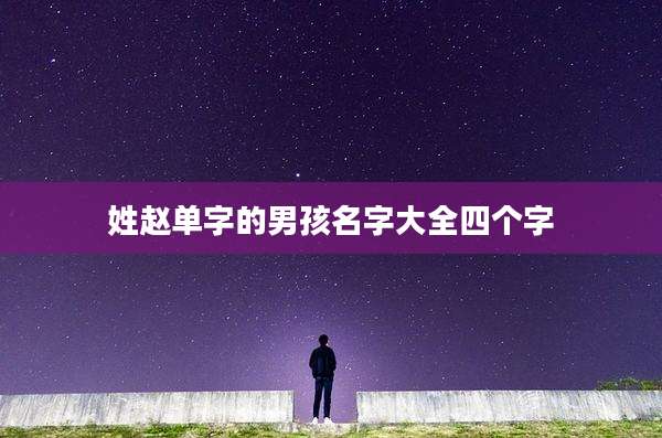 姓赵单字的男孩名字大全四个字