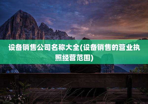 设备销售公司名称大全(设备销售的营业执照经营范围)