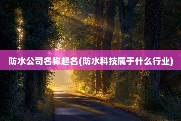 防水公司名称起名(防水科技属于什么行业)