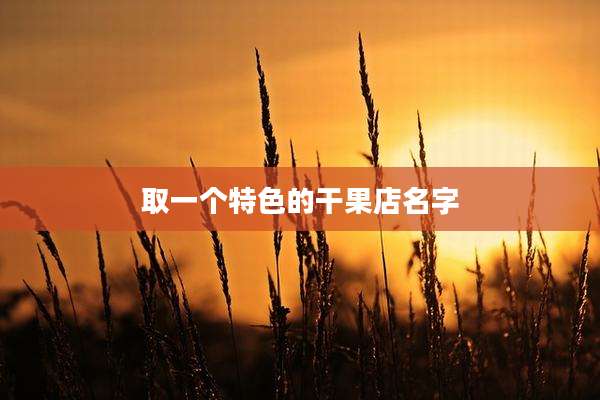 取一个特色的干果店名字