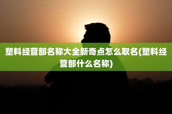 塑料经营部名称大全新奇点怎么取名(塑料经营部什么名称)