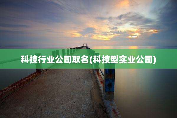 科技行业公司取名(科技型实业公司)