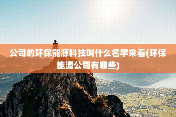 公司的环保能源科技叫什么名字来着(环保能源公司有哪些)