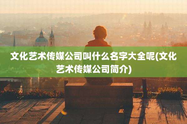 文化艺术传媒公司叫什么名字大全呢(文化艺术传媒公司简介)