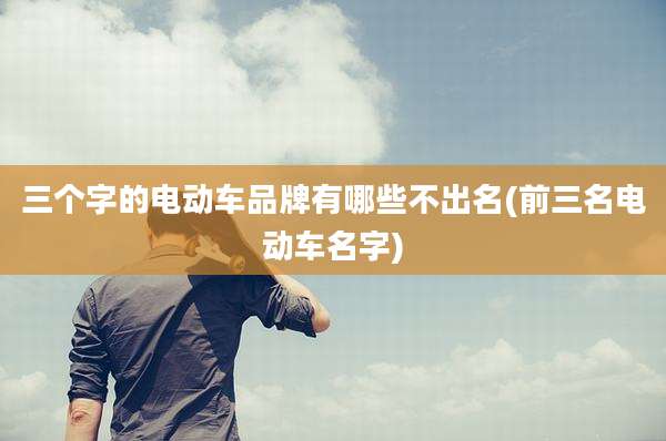 三个字的电动车品牌有哪些不出名(前三名电动车名字)