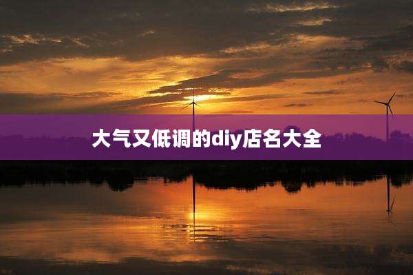 大气又低调的diy店名大全