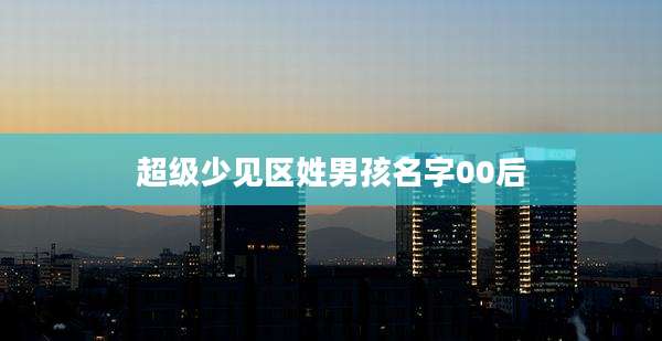 超级少见区姓男孩名字00后