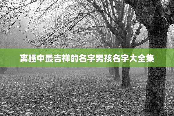 离骚中最吉祥的名字男孩名字大全集