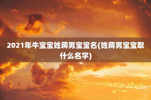 2021年牛宝宝姓蒋男宝宝名(姓蒋男宝宝取什么名字)