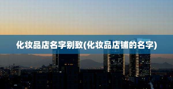 化妆品店名字别致(化妆品店铺的名字)