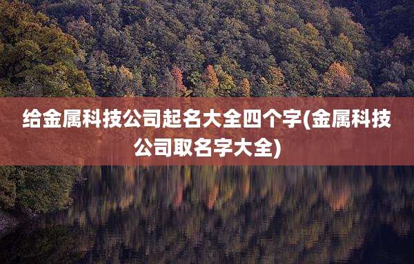 给金属科技公司起名大全四个字(金属科技公司取名字大全)