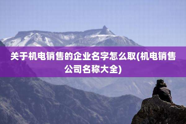 关于机电销售的企业名字怎么取(机电销售公司名称大全)