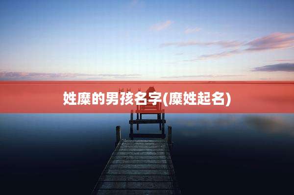 姓糜的男孩名字(糜姓起名)