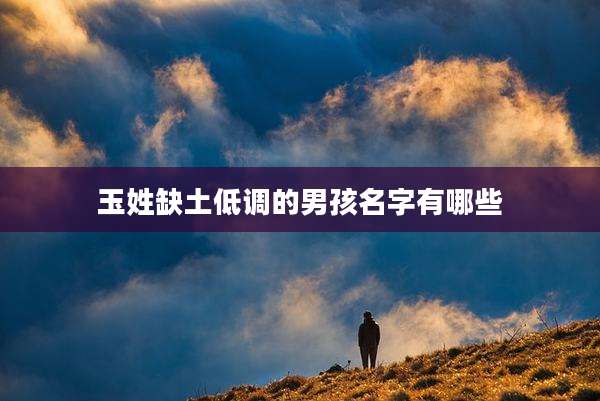 玉姓缺土低调的男孩名字有哪些