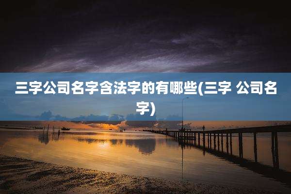 三字公司名字含法字的有哪些(三字 公司名字)