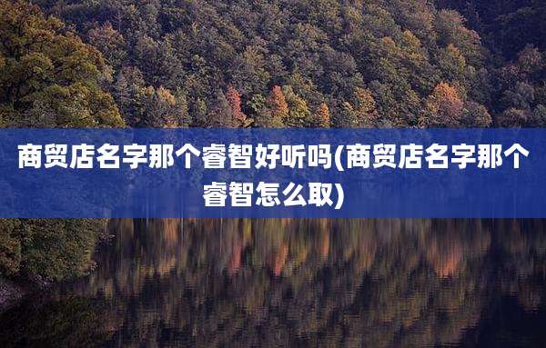 商贸店名字那个睿智好听吗(商贸店名字那个睿智怎么取)