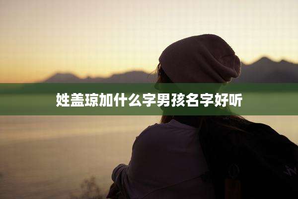 姓盖琼加什么字男孩名字好听