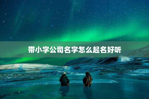 带小字公司名字怎么起名好听