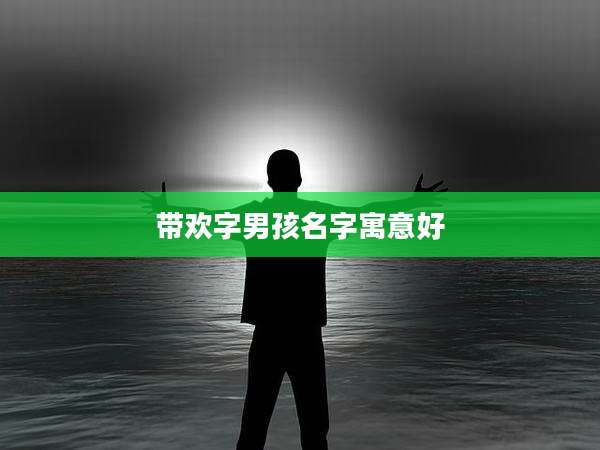 带欢字男孩名字寓意好