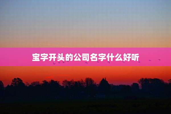 宝字开头的公司名字什么好听