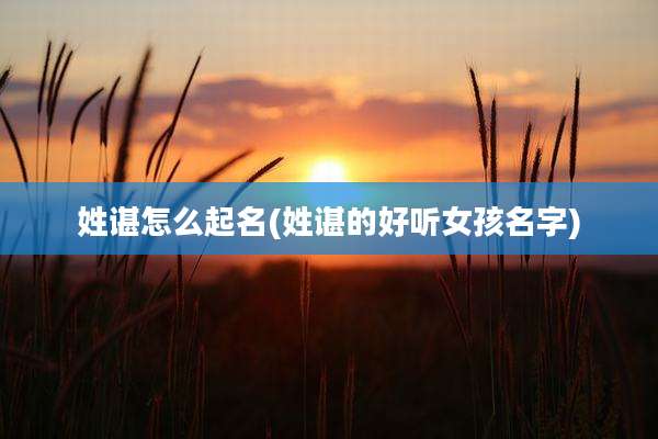 姓谌怎么起名(姓谌的好听女孩名字)
