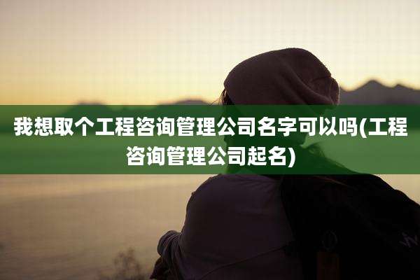 我想取个工程咨询管理公司名字可以吗(工程咨询管理公司起名)