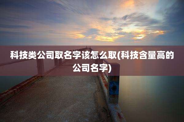 科技类公司取名字该怎么取(科技含量高的公司名字)