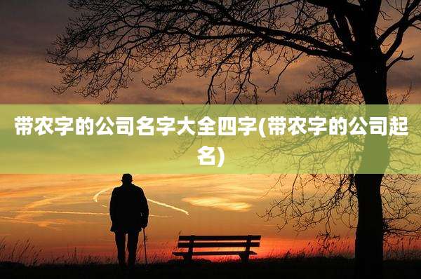 带农字的公司名字大全四字(带农字的公司起名)