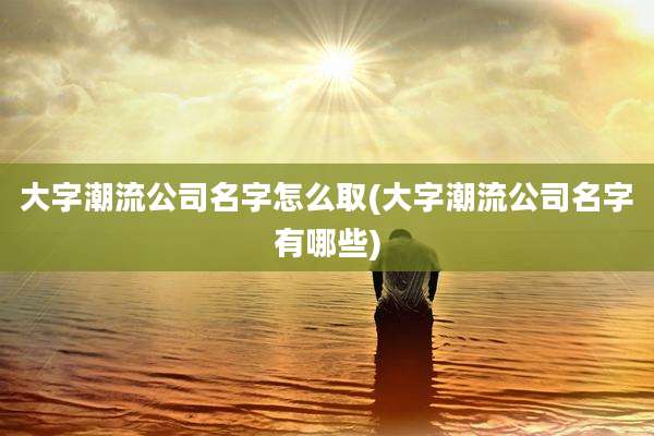 大字潮流公司名字怎么取(大字潮流公司名字有哪些)