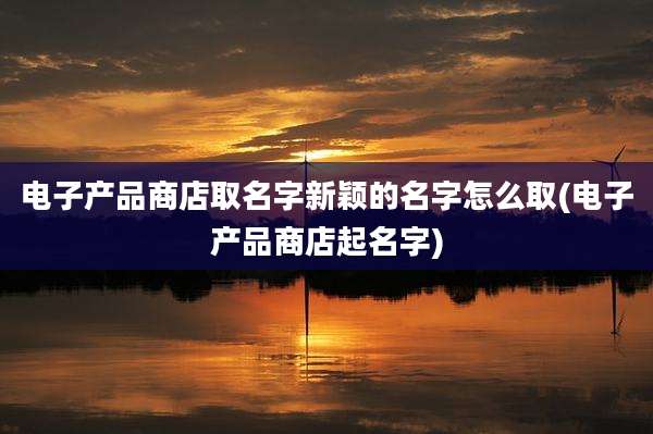 电子产品商店取名字新颖的名字怎么取(电子产品商店起名字)