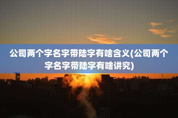 公司两个字名字带陆字有啥含义(公司两个字名字带陆字有啥讲究)