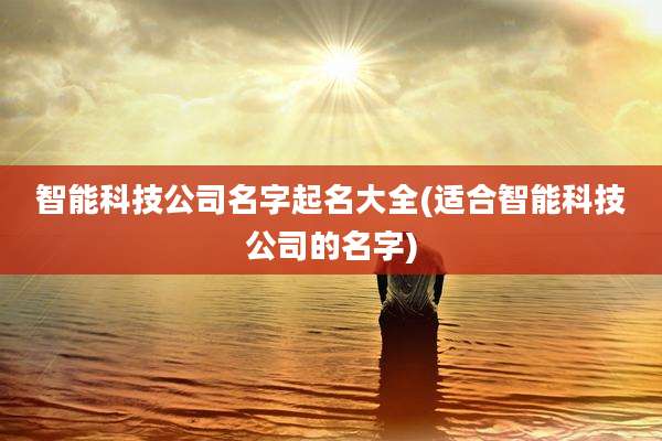 智能科技公司名字起名大全(适合智能科技公司的名字)