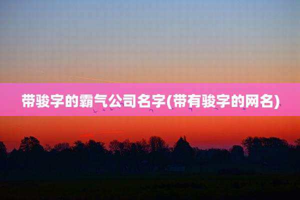 带骏字的霸气公司名字(带有骏字的网名)