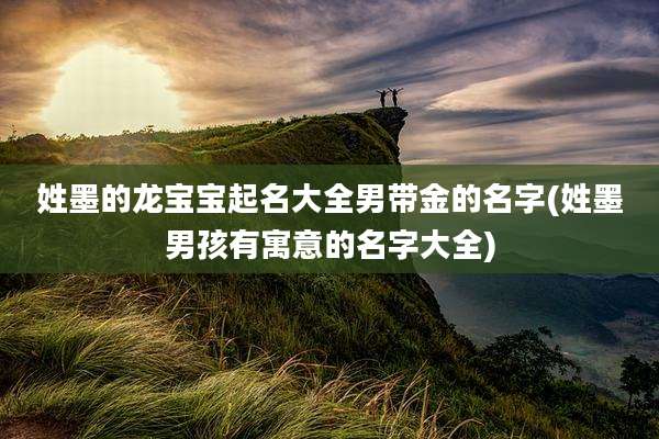 姓墨的龙宝宝起名大全男带金的名字(姓墨男孩有寓意的名字大全)