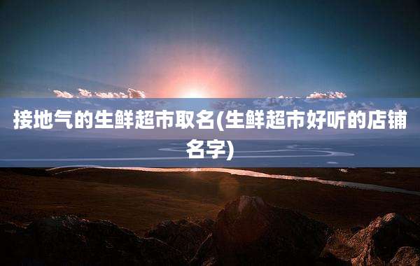 接地气的生鲜超市取名(生鲜超市好听的店铺名字)