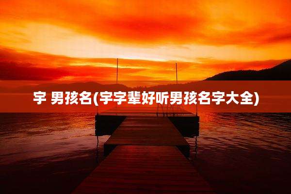 宇 男孩名(宇字辈好听男孩名字大全)