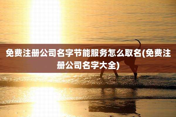 免费注册公司名字节能服务怎么取名(免费注册公司名字大全)