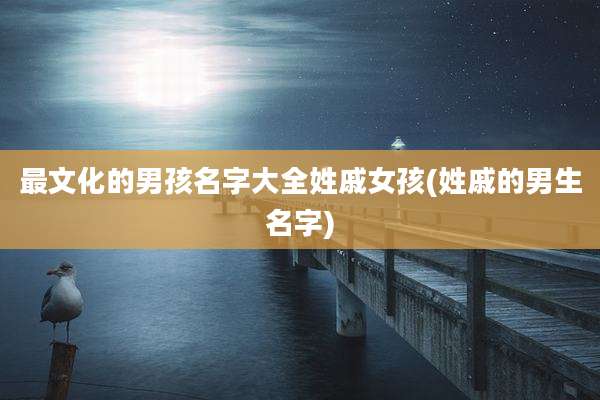 最文化的男孩名字大全姓戚女孩(姓戚的男生名字)