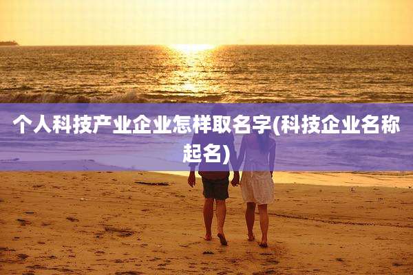 个人科技产业企业怎样取名字(科技企业名称起名)