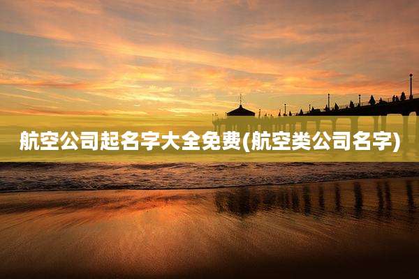 航空公司起名字大全免费(航空类公司名字)