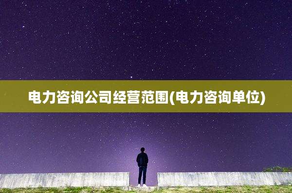 电力咨询公司经营范围(电力咨询单位)