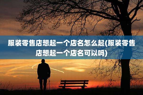 服装零售店想起一个店名怎么起(服装零售店想起一个店名可以吗)