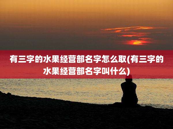有三字的水果经营部名字怎么取(有三字的水果经营部名字叫什么)