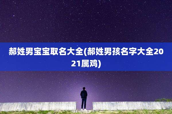 郝姓男宝宝取名大全(郝姓男孩名字大全2021属鸡)