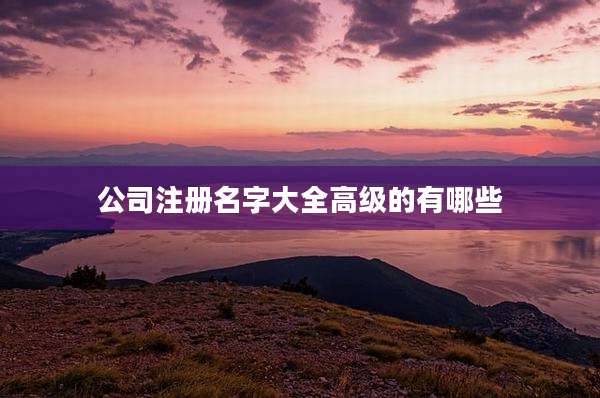 公司注册名字大全高级的有哪些