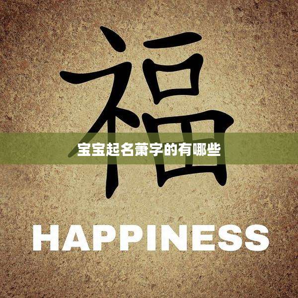 宝宝起名萧字的有哪些