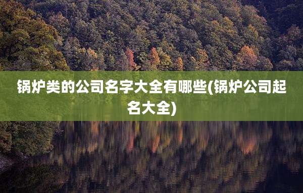 锅炉类的公司名字大全有哪些(锅炉公司起名大全)