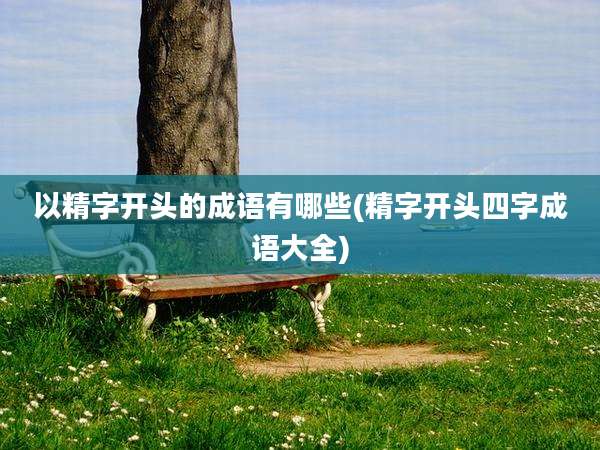 以精字开头的成语有哪些(精字开头四字成语大全)