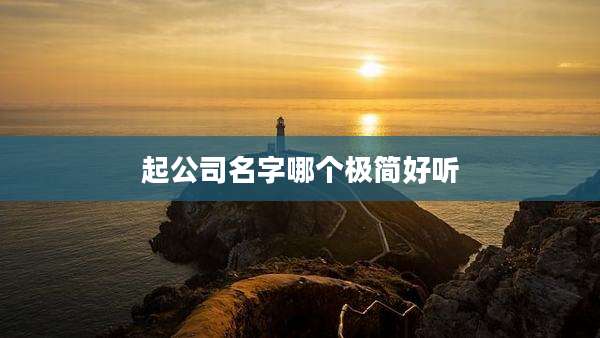 起公司名字哪个极简好听