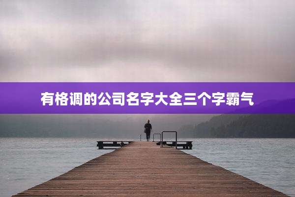 有格调的公司名字大全三个字霸气